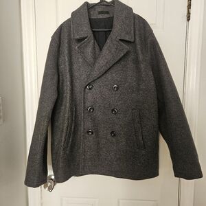 Men's Gray Double-Breasted Coat